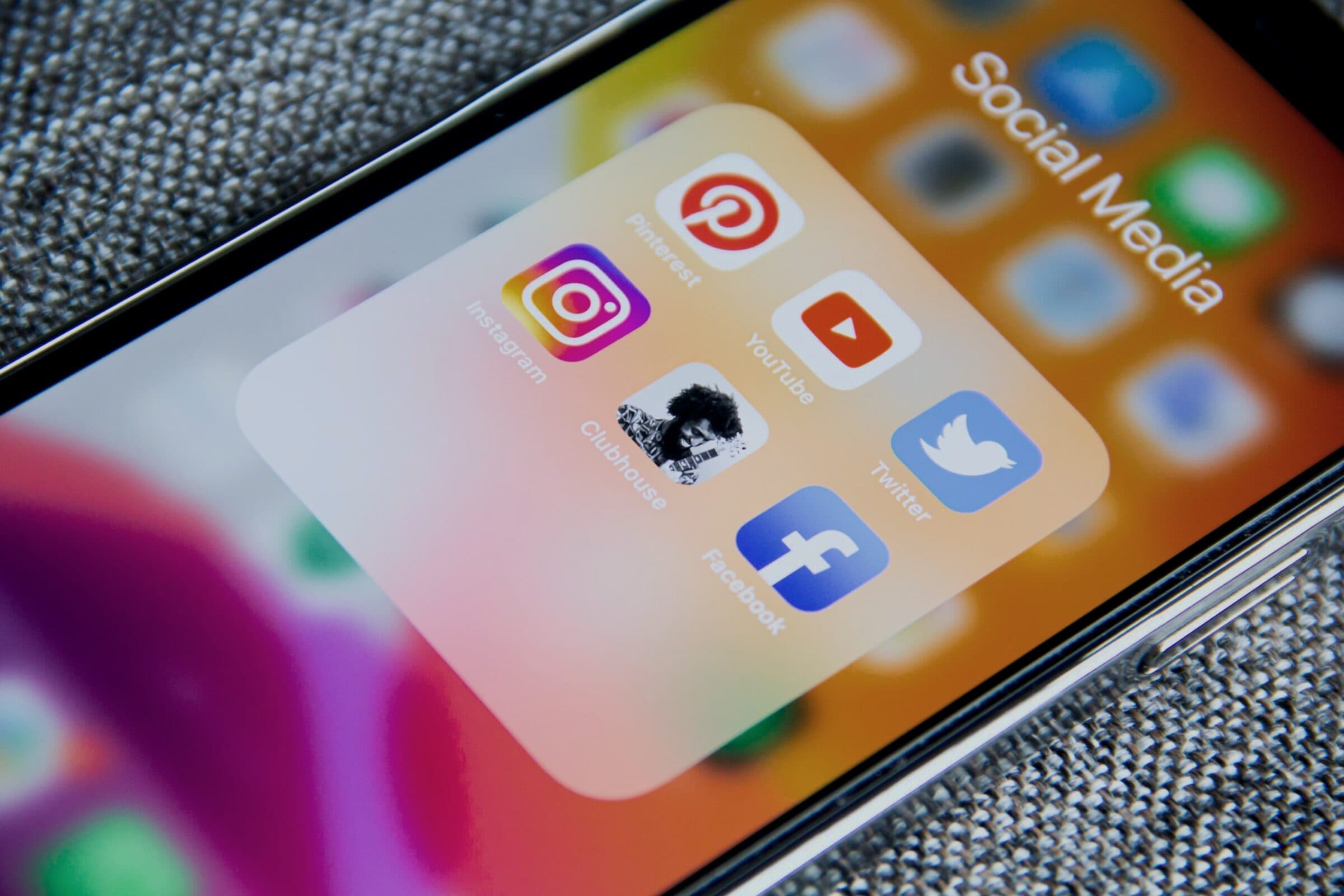 Social media apps on a phone screen
